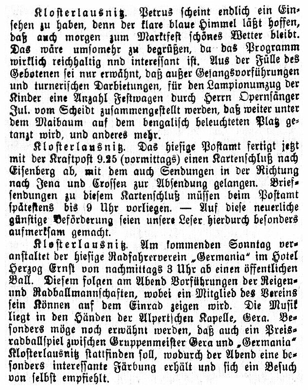 1927-07-26 Kl verschiedenes