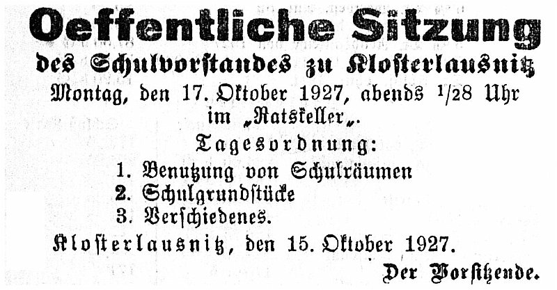 1927-10-17 Kl Schulvorstand