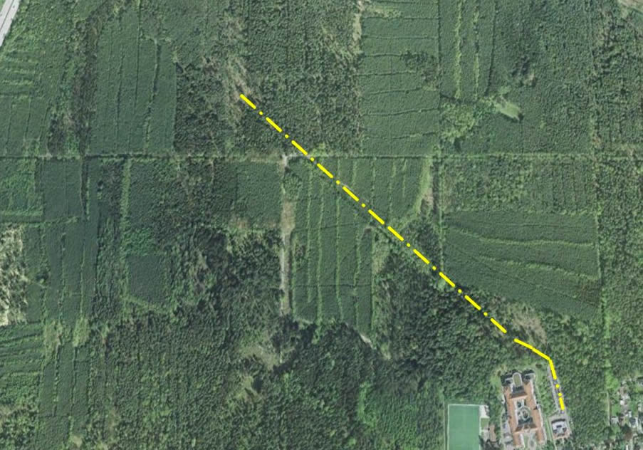 Auf einer Luftbildaufnahme aus dem Jahr 2008 ist die Streckenführung noch zu erkennen.