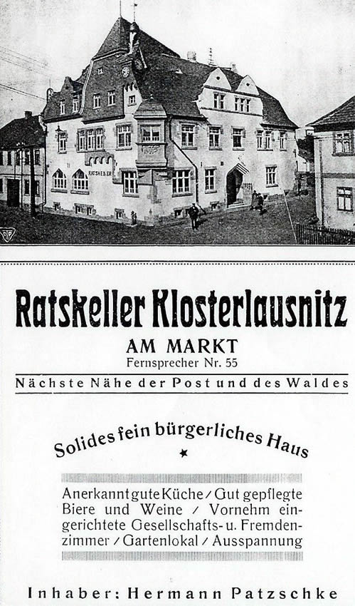 Werbung von Hermann Patzschke