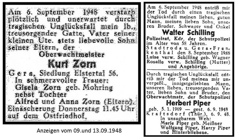 Thüringer Volk 09. und 13.09.1949