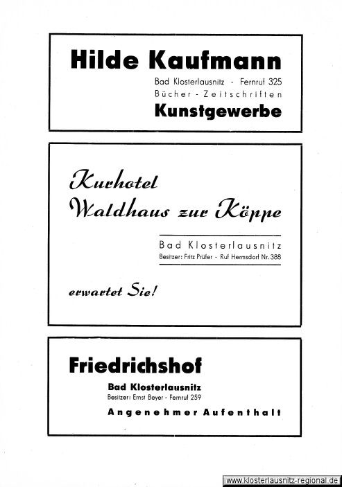 Frühjahrskunstausstellung Bad Klosterlausnitz vom 21. bis 29.03.1948
