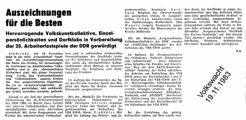 Volkswacht vom 19.11.1983