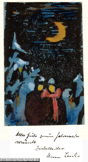 1977 Weihnachtskarte an die Mitglieder des Zeichenzirkels von Hans Lasko. 