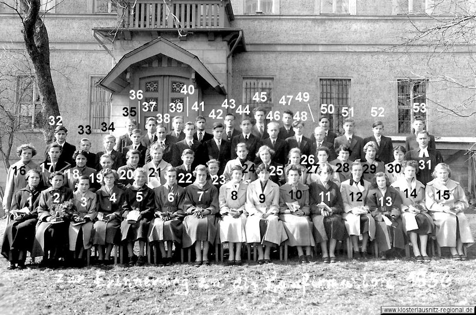 Klassenjahrgang 1948 - 1956 Foto 1956 Konfirmation